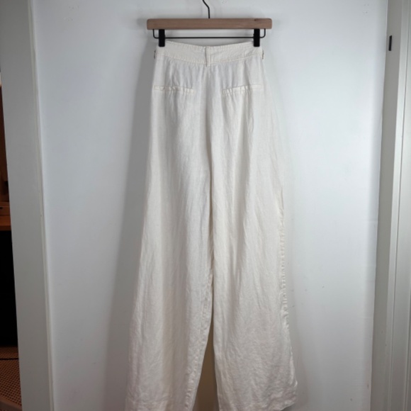 Everlane The Linen Way High Drape Pant in Natural Chambray 10 Wide Leg Beach - Picture 9 of 16